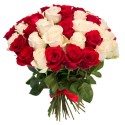 Букет "51 красная и белая роза" с доставкой