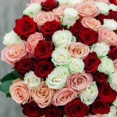 Букет из 101 розы микс (Эквадор) купить