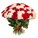 Букет "101 красная и белая роза" купить