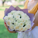 Букет "25 белых роз" (Россия) купить