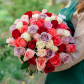 51 разноцветная роза (Кения) с доставкой
