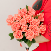 Букет из 15 розовых роз (Россия) заказать