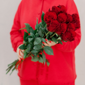 11 эквадорских красных роз Фридом 70см заказать