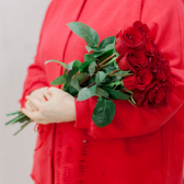 11 эквадорских красных роз Фридом 60см с доставкой