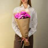 Букет из 5 розовых хризантем(с упаковкой) купить