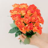 25 оранжевых роз кения купить