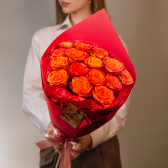 Букет из 15 оранжевых роз (Эквадор) заказать