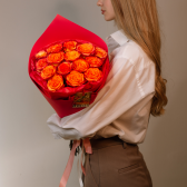 Букет из 15 оранжевых роз (Эквадор) заказать