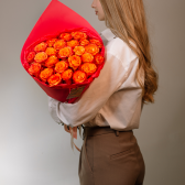 Букет из 25 оранжевых роз (Эквадор) заказать