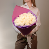 Букет из 25 белых роз (Эквадор) заказать