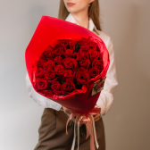 Букет из 25 красных роз (Эквадор) заказать