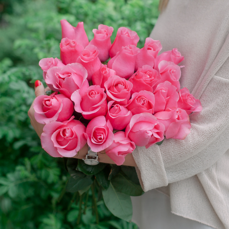 Букет "25 розовых роз" (Эквадор) с доставкой